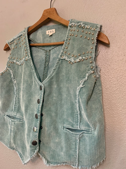 (M) POL Corded & Studded Vest