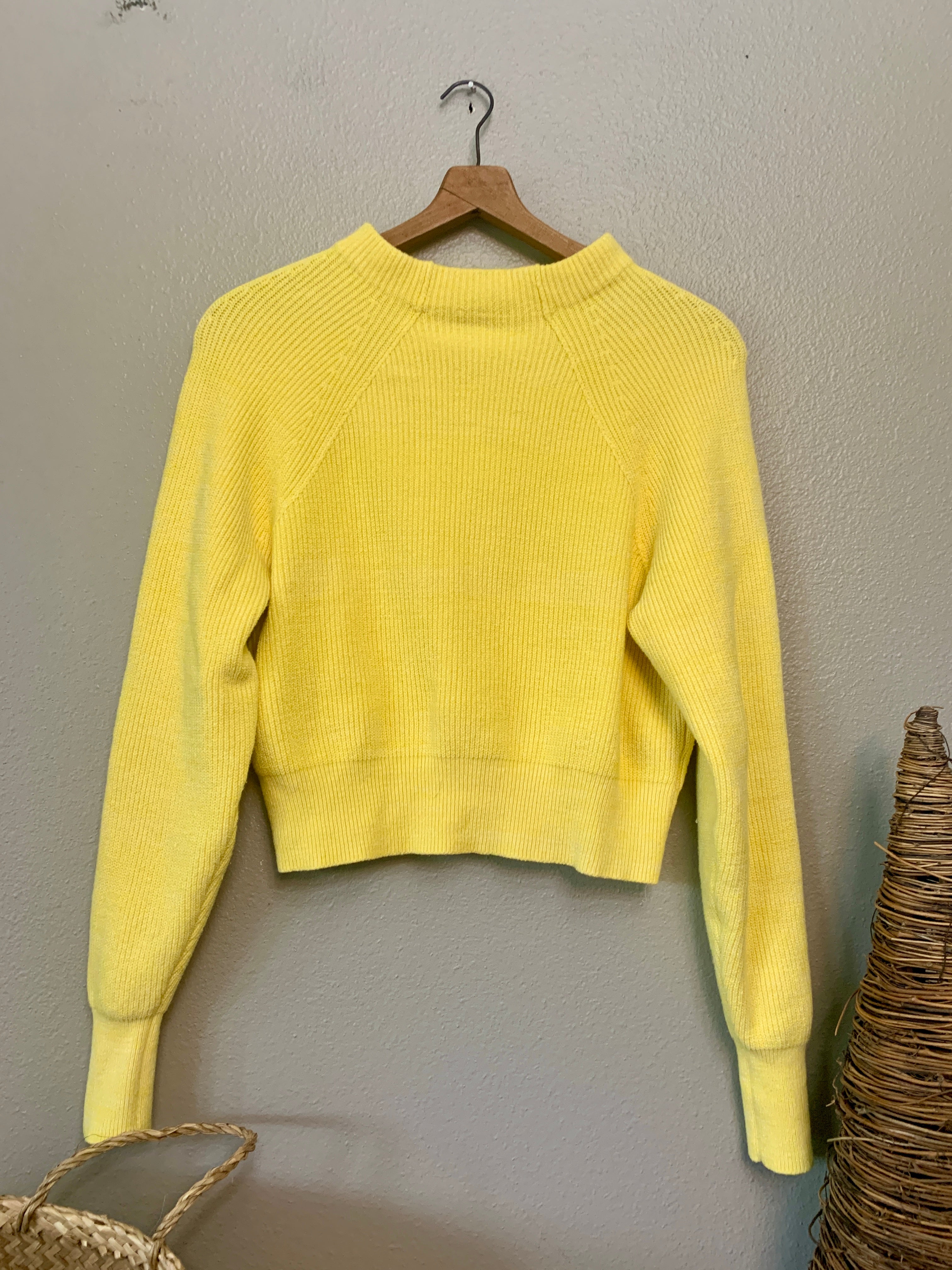 (XS) Free People Too Good Yellow Knit Pullover Sweater