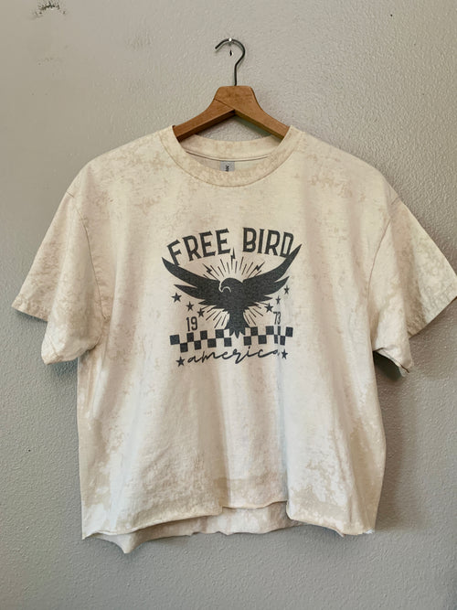 (L) Free Bird Cropped / Cut tee