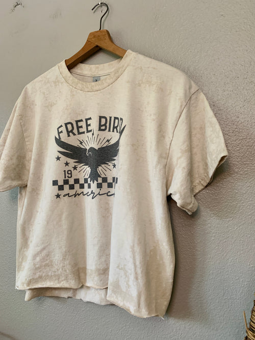 (L) Free Bird Cropped / Cut tee