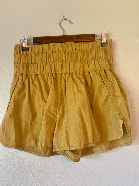 (M) Gold Windbreaker Shorts